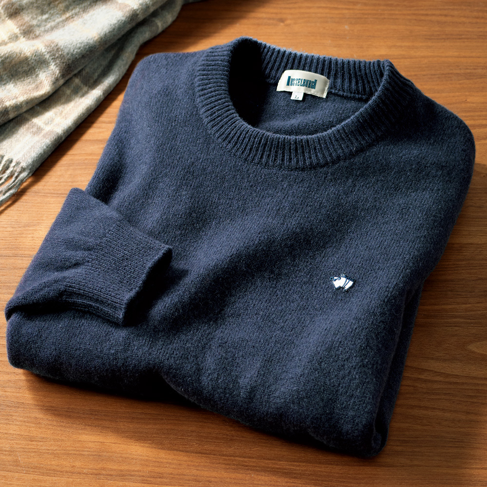 カシミヤシルク混･クルーネックセーター