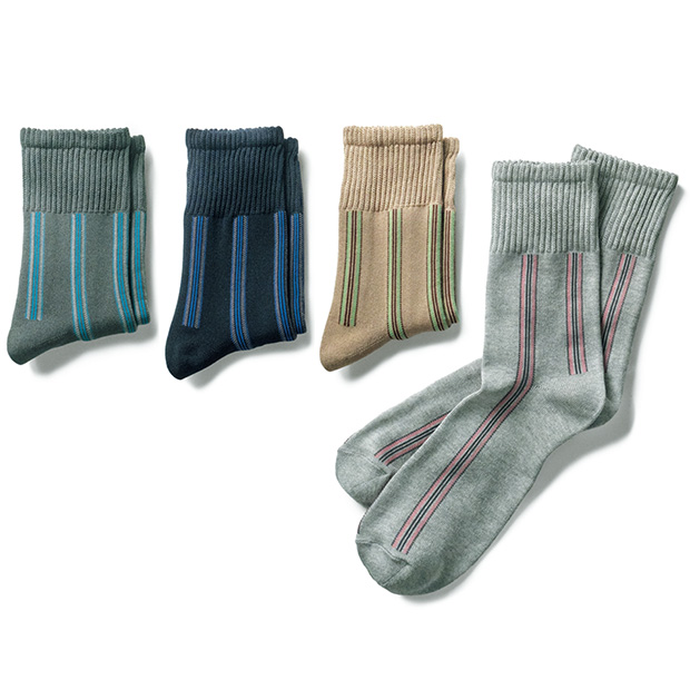 リッチェル編みストライプソックス／4色セット