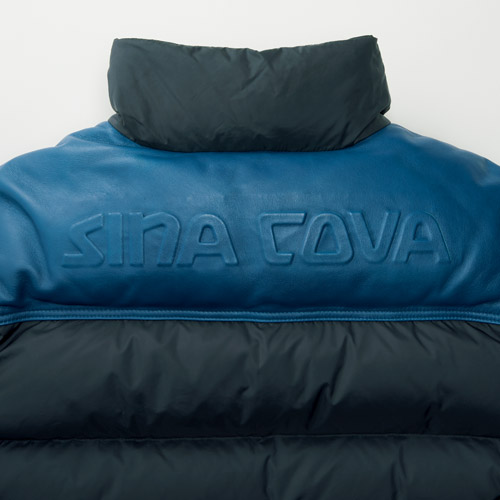 レザー使いダウンブルゾン