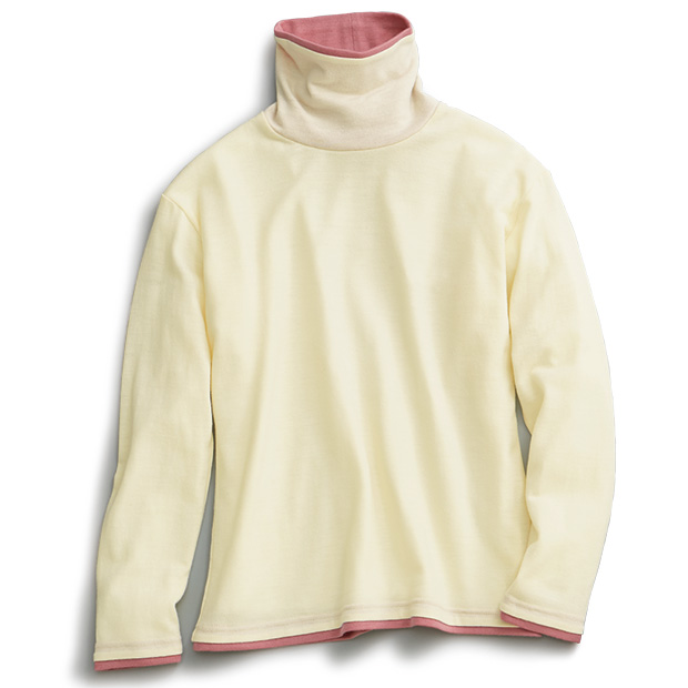 重ね着風洗えるウールプルオーバー