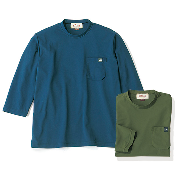 レイブロック七分袖Tシャツ／2色セット