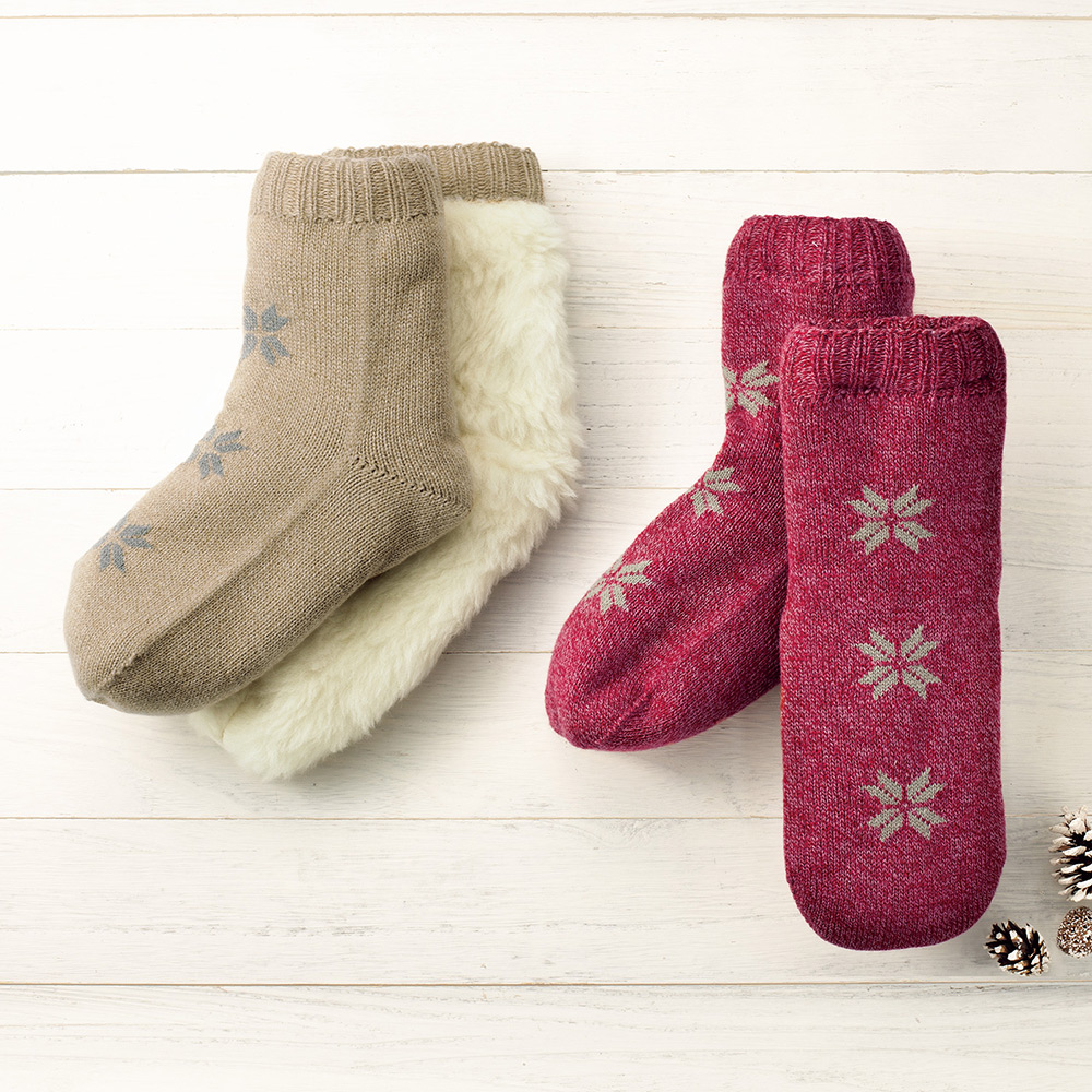 羊毛の洗えるソックス