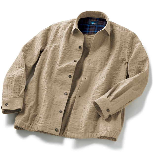 コットンサッカーシャツジャケット