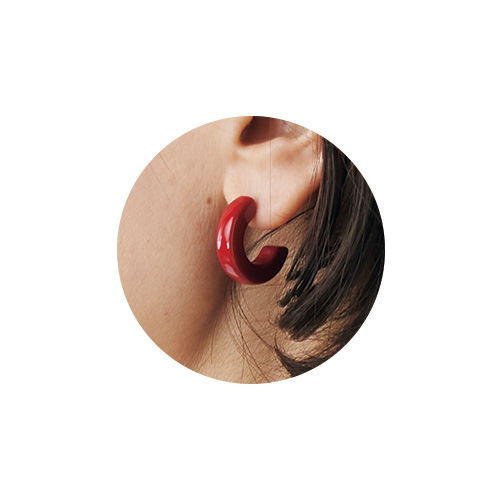 漆塗りイヤリング・ピアス/フープ