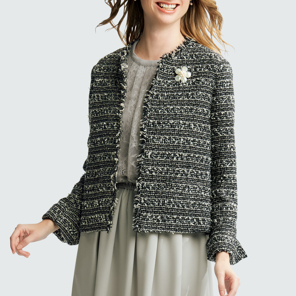 フリンジ使いツイードジャケット