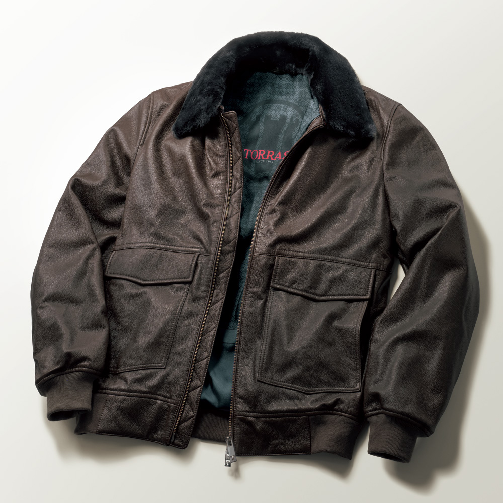 ムートン襟･ラムナッパレザージャケット