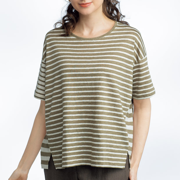 リネン混プルオーバー