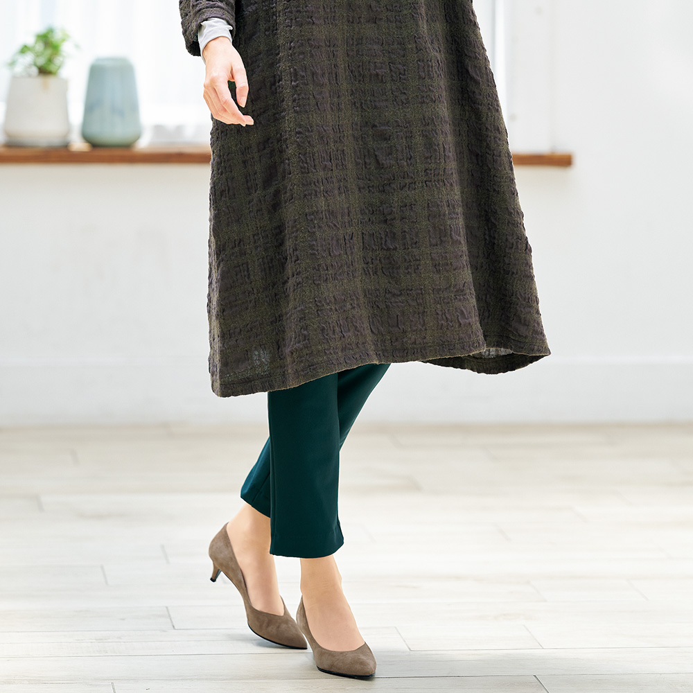 伸びてらくらく裏起毛スリムパンツ／2色セット