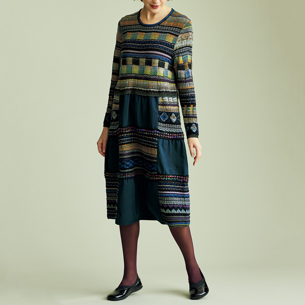 M＆KYOKO ニットと布帛のワンピース | ライトアップオンラインストア 