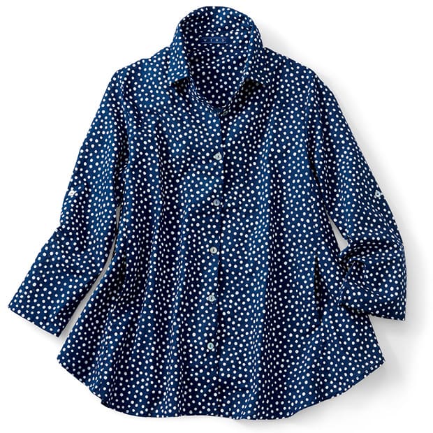 水玉プリントブラウス