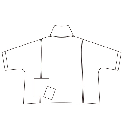 ドビー織りのバイカラーガーゼ七分袖プルオーバー