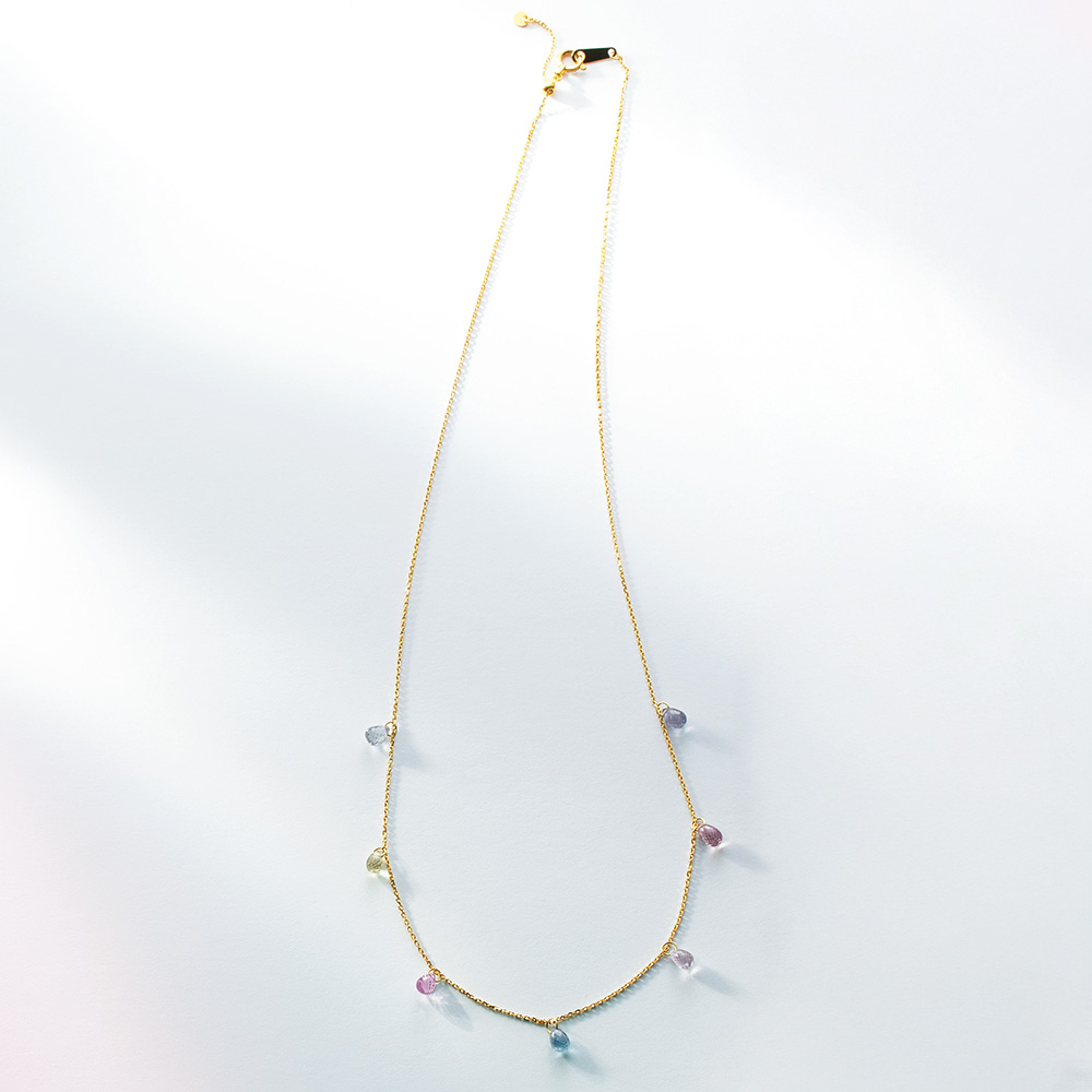 非加熱サファイア･ステーションネックレス