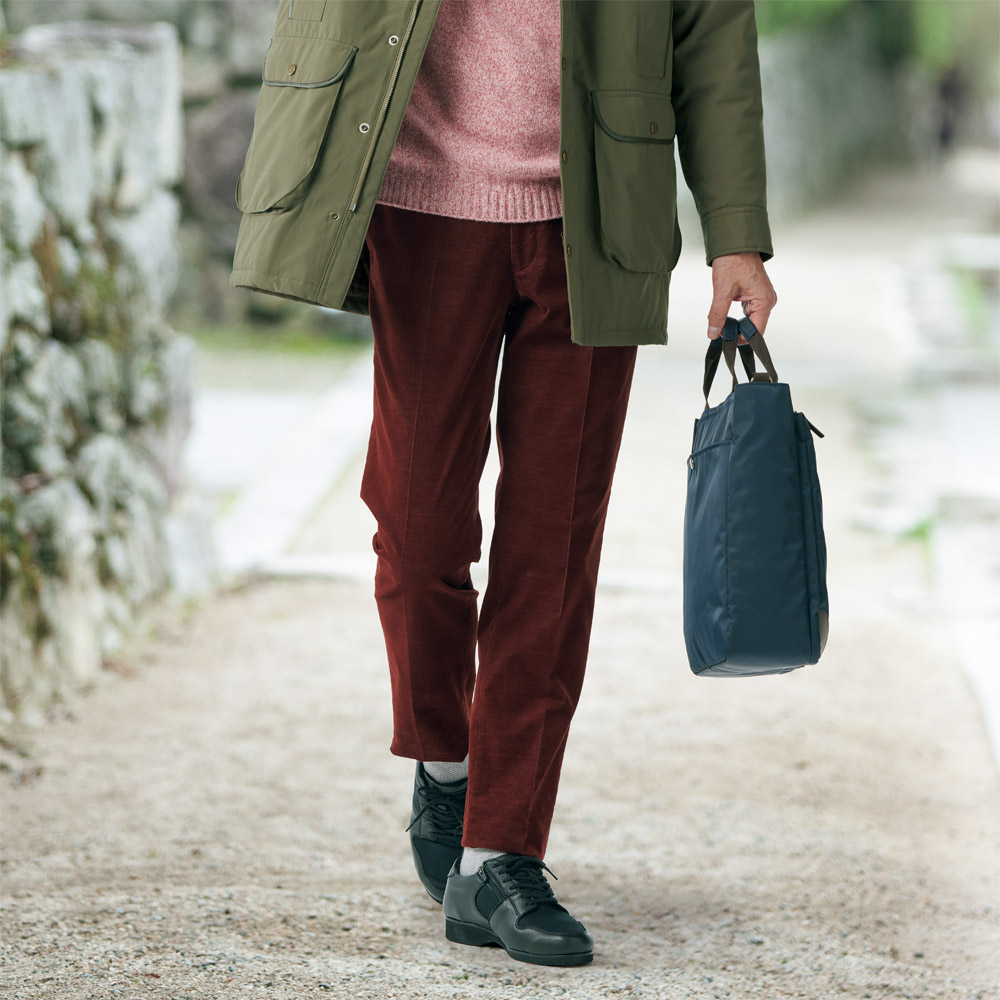 鹿革×メッシュ素材･サイドファスナースニーカー