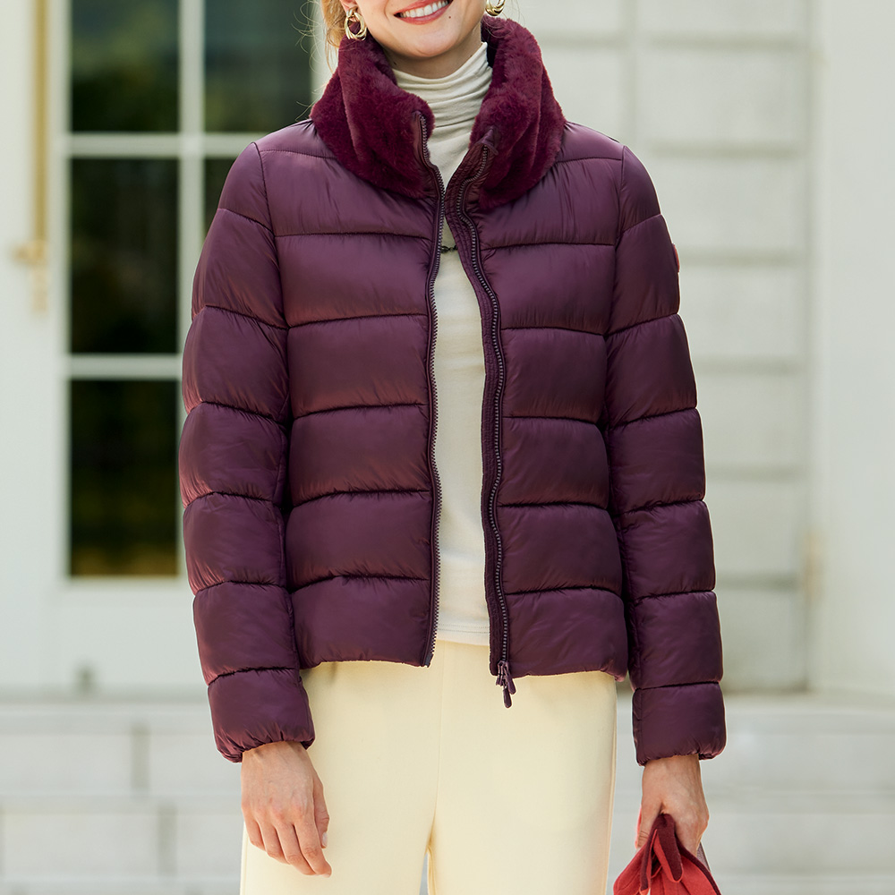 エコファーカラーの中わたコート