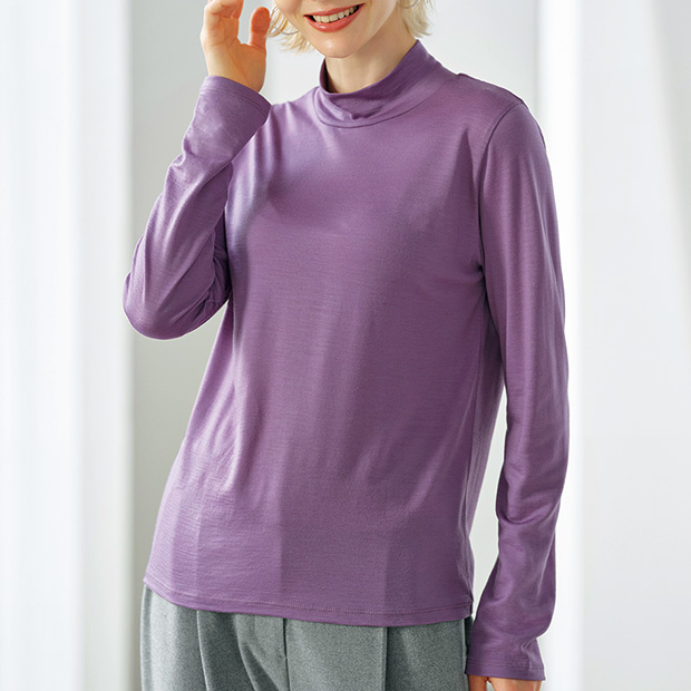 ウォッシャブルウール･ハイネックプルオーバー