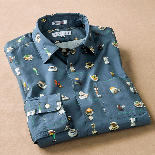 オリジナルプリント長袖シャツ／こころの一服