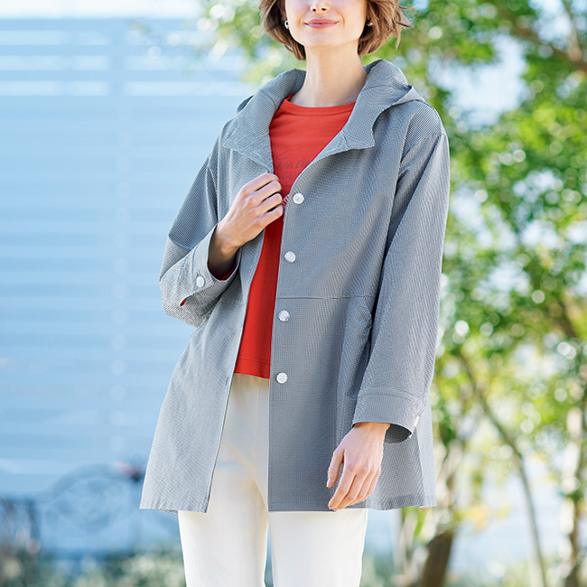 アップリケ八分袖Tシャツ