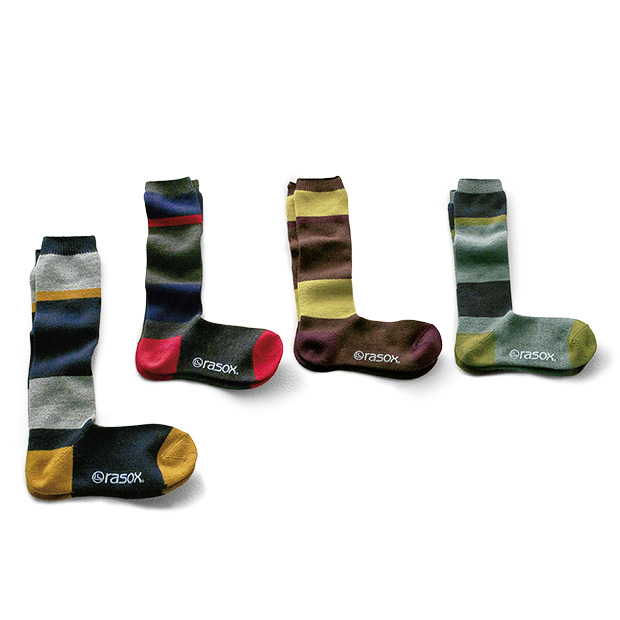 発熱素材のあったか直角ハイソックス4色セット／男女兼用
