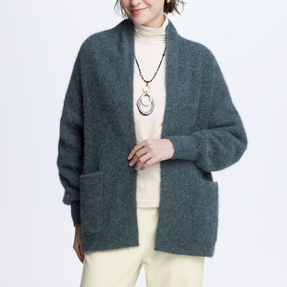 フォックスアルパカニットカーディガン