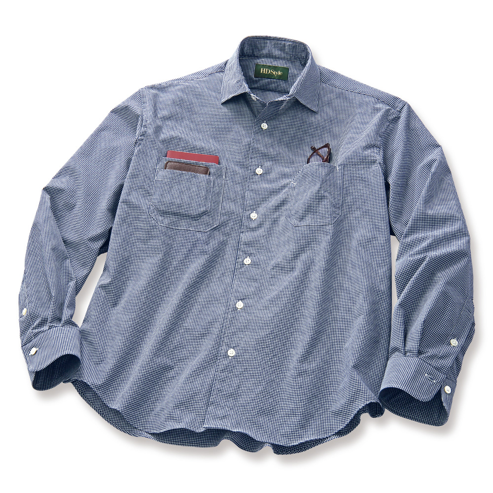 吸汗速乾･ギンガムチェックワークシャツ