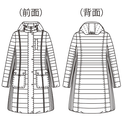 配色使いダウンコート