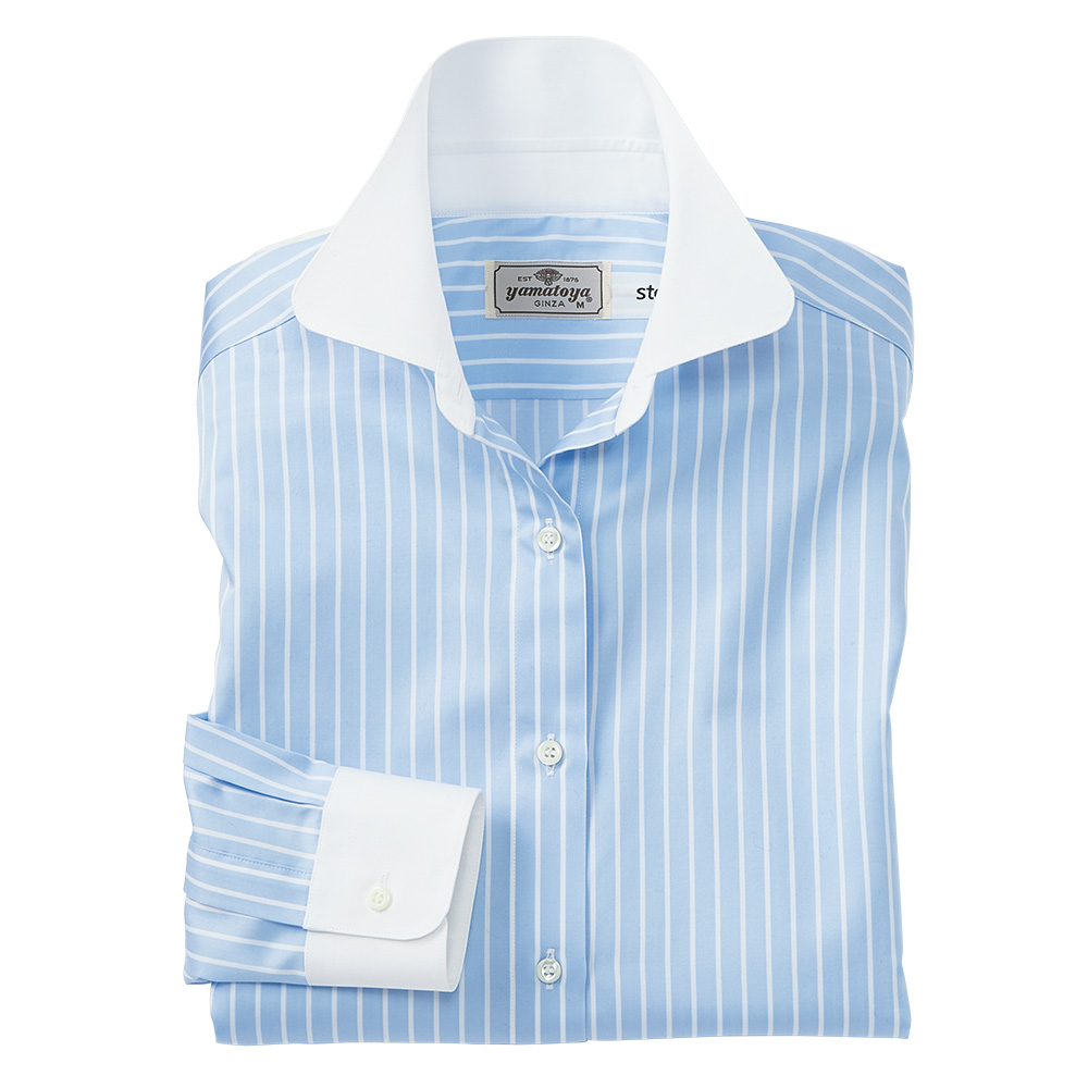 ラウンドカラー･クレリックシャツ