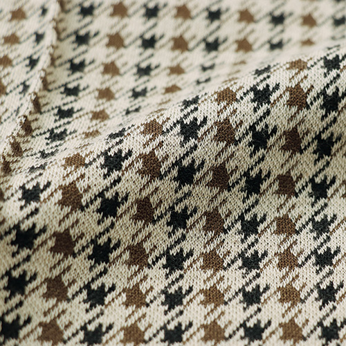 千鳥チェック柄ジャージーパンツ