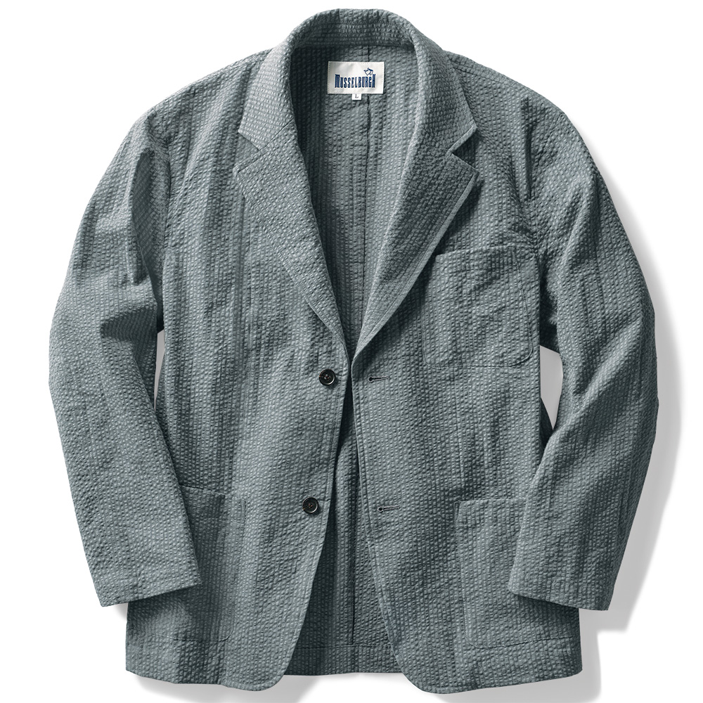 トップグレー･シアサッカージャケット