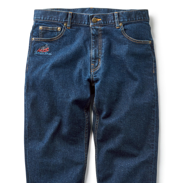 モチーフ入り･ストレッチデニムパンツ