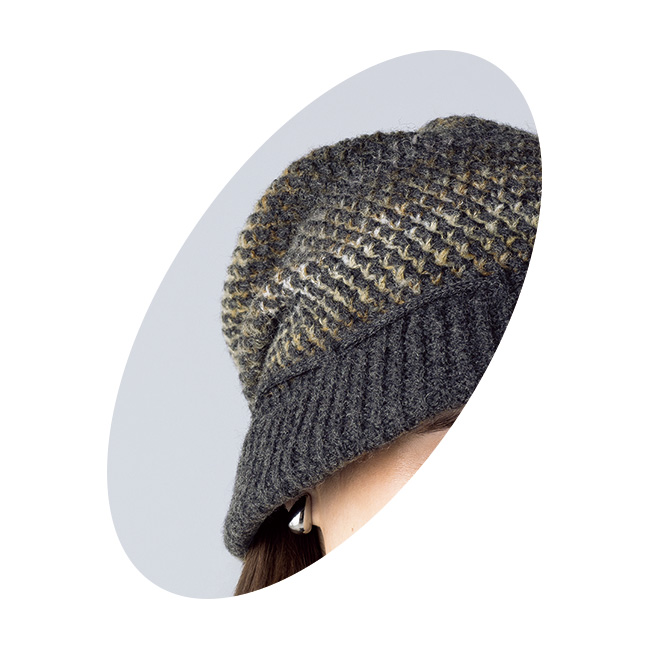 ベル・モード ウール混グラデーションニット帽子・マフラーセット