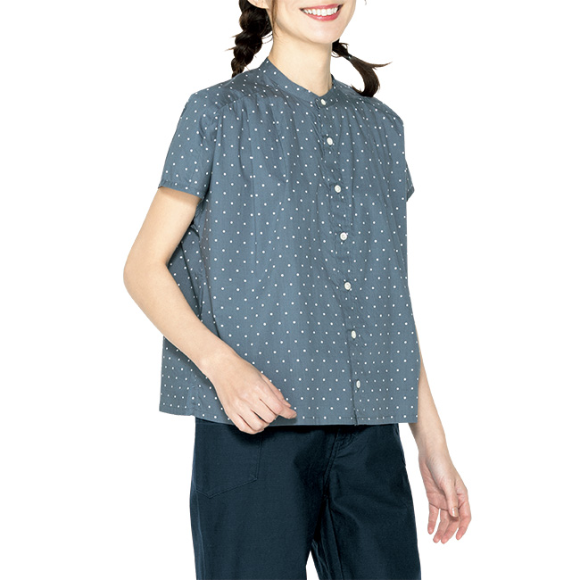 ミニドットプリントブラウス