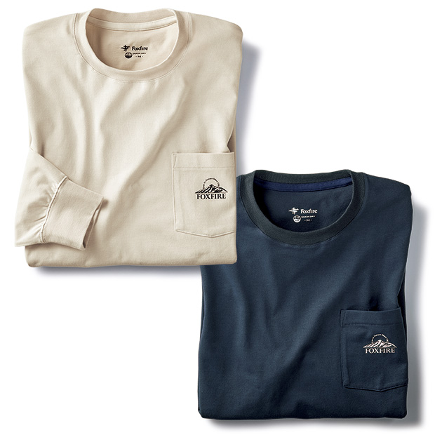 吸汗速乾･マウンテンロゴ長袖Tシャツ／2色セット