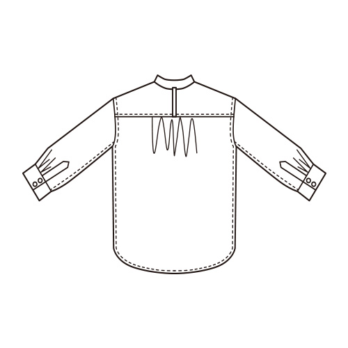 コットンシャンブレー起毛ブラウス