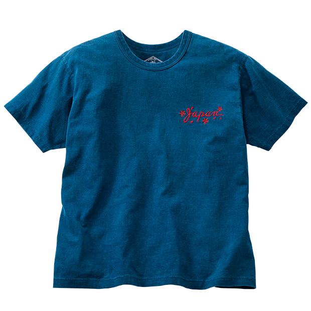インディゴ抜染プリント･ヘビーオンスTシャツ