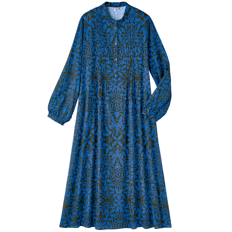 シルクウールプリントワンピース