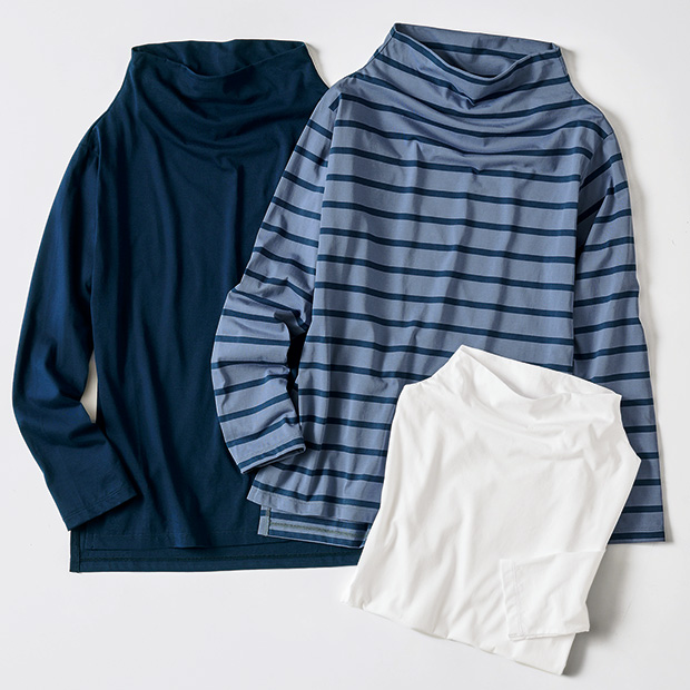 ボトルネックロングスリーブプルオーバー／当社限定