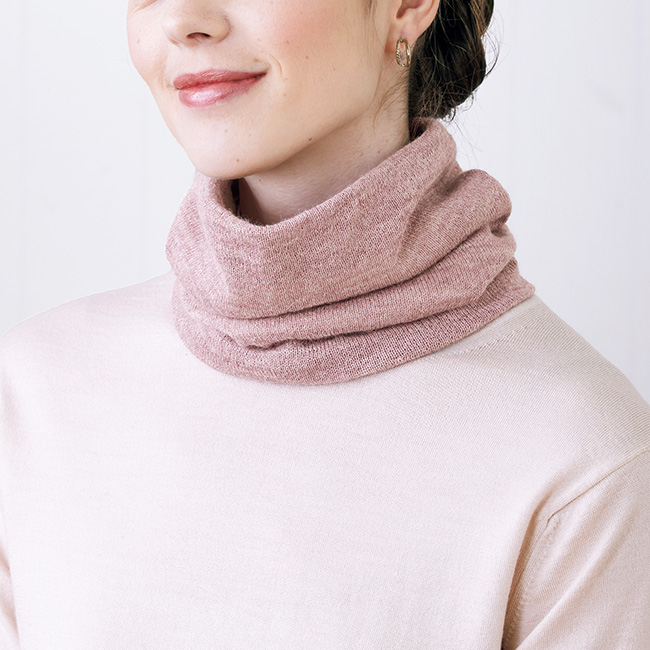 ベビーアルパカ混裏シルクスヌード／2色セット