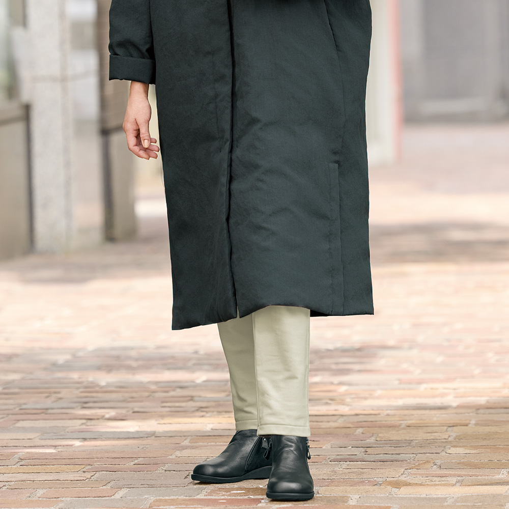 異素材使い両サイドファスナーブーツ