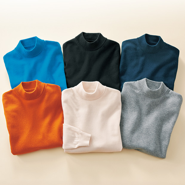 アラシャンカシミヤ･モックネックセーター／男女兼用