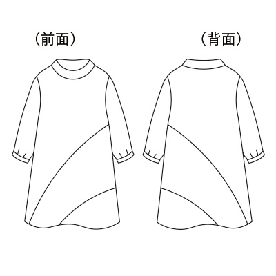 カットジャカードの変わり襟チュニック