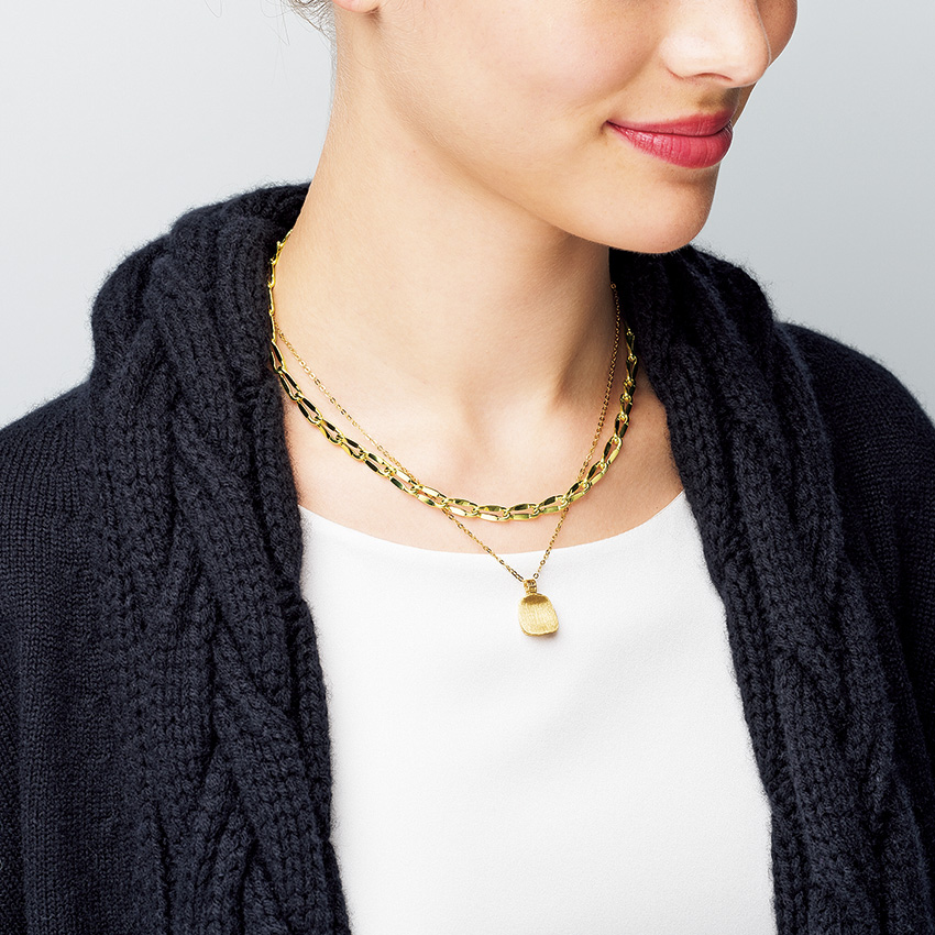 鏡面ゴールドネックレス