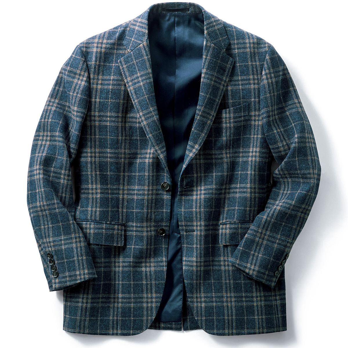 ウール混ツイードチェックジャケット