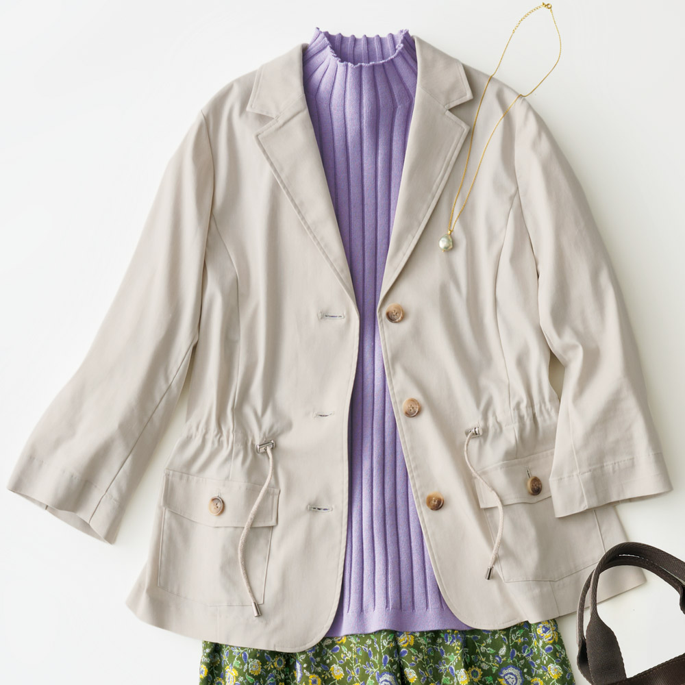リネン混テーラードジャケット