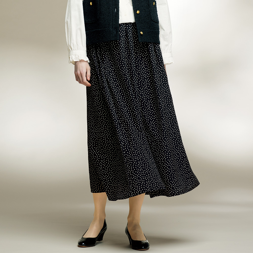 水玉ギャザースカート