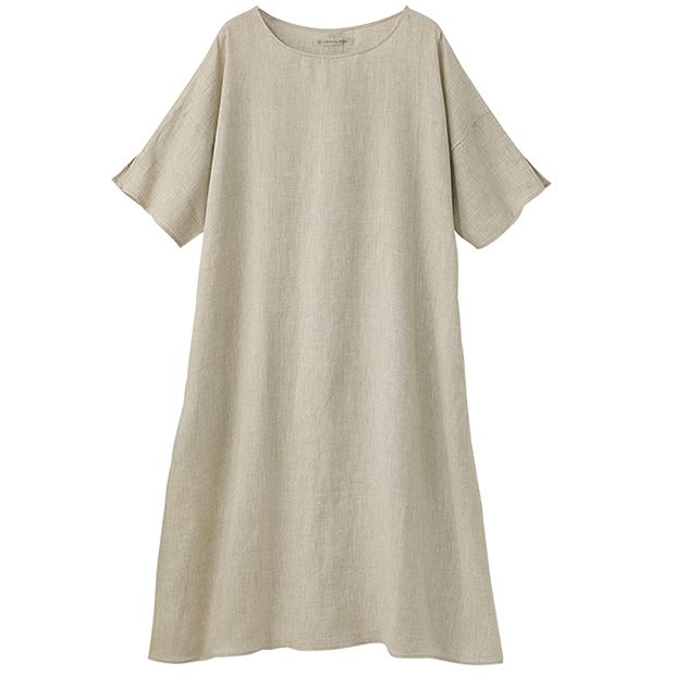 リネンのゆったりワンピース