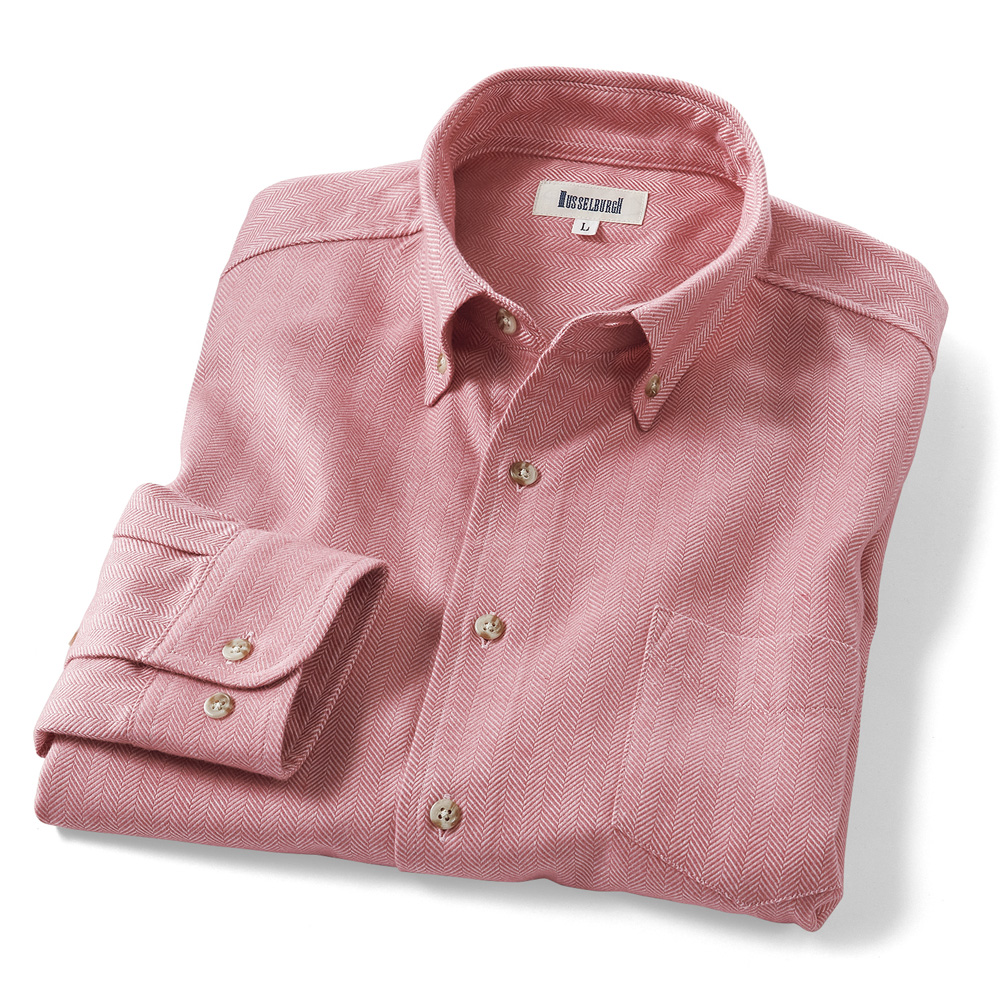 ウインターコットン･ヘリンボーン柄シャツ