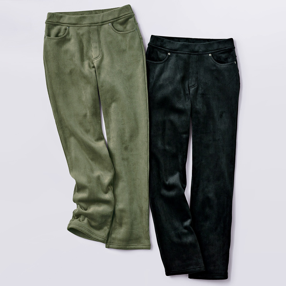 のびてらくらく裏起毛コーデュロイパンツ／2色セット