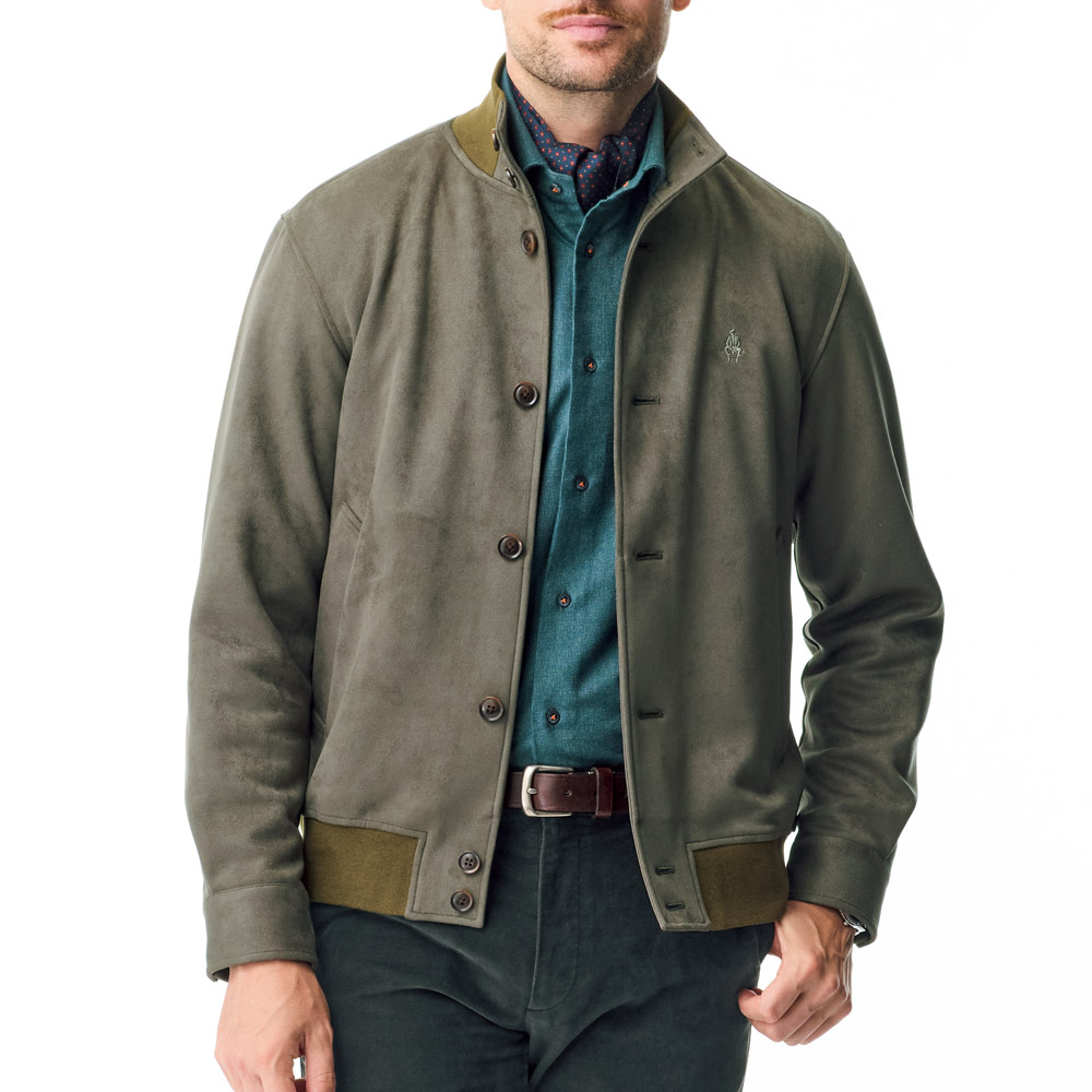 スウェード調のフライトブルゾン