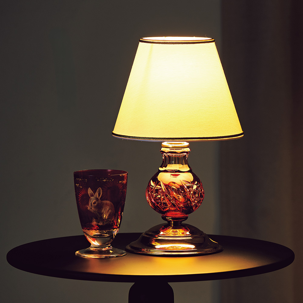 美品!BOHEMIA GLASS ボヘミア ガラスナイトスタンド 卓上照明 美品!BOHEMIA GLASS ボヘミア ガラスナイトスタンド 卓上照明