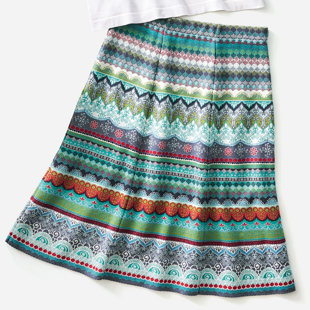 コットンジャカードフレアースカート／当社限定モデル